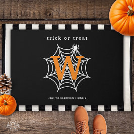 Halloween Spider Web Trick oder Treat Monogram Fußmatte