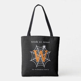 Halloween Spider Web Trick oder Treat Monogram Tasche