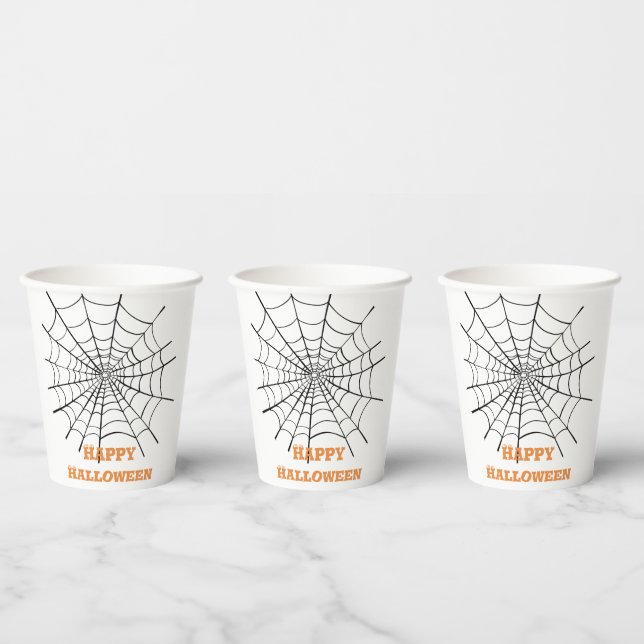 Halloween Spider Web und Eyeballs Pappbecher (Multi)