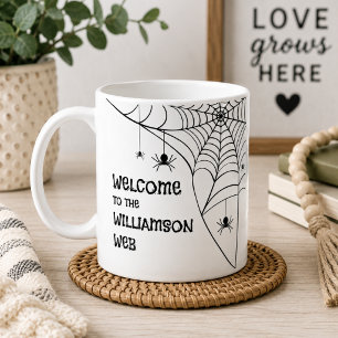 Halloween Spider Web Willkommen Kaffeetasse