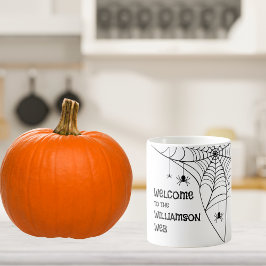 Halloween Spider Web Willkommen Kaffeetasse