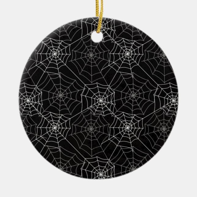 Halloween Spider Webmuster | Keramik-Ornament Keramik Ornament (Vorne)