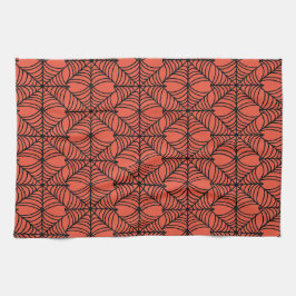 Halloween Spider Webs auf Orange Geschirrtuch