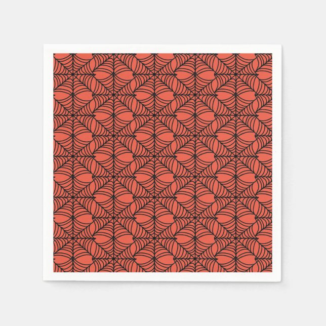 Halloween Spider Webs auf Orange Serviette (Vorderseite)