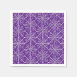 Halloween Spider Webs in Lila und weiß Serviette