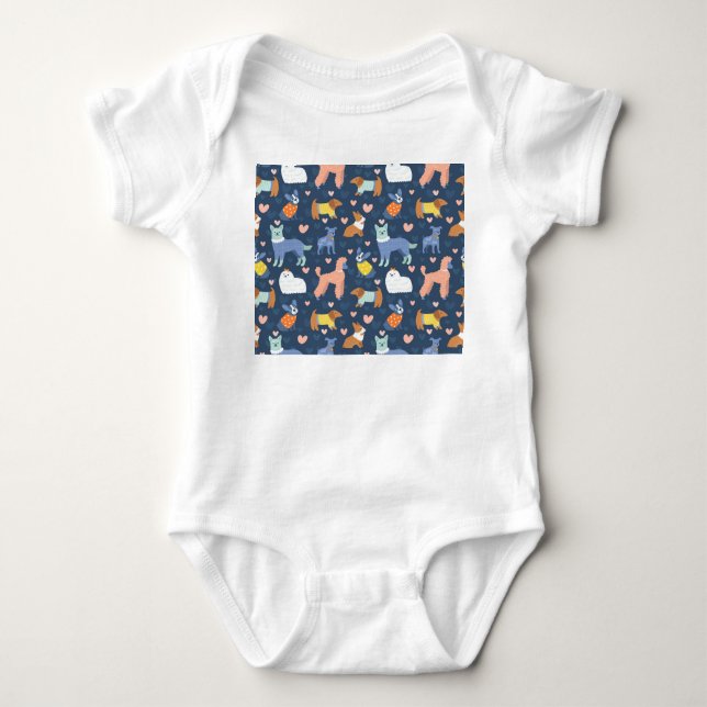 Halloween Spiders Web: Nahtloses Muster Baby Strampler (Vorderseite)