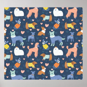 Halloween Spiders Web: Nahtloses Muster Poster