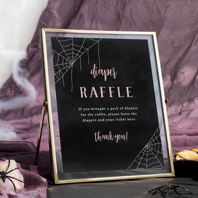 Halloween Spiderweb Baby Shower Diaper Raffle Sign Poster (Von Creator hochgeladen)