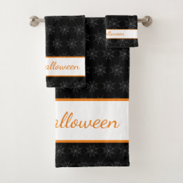 Halloween Spiderweb Muster Badezimmer Handtuchhand Badhandtuch Set