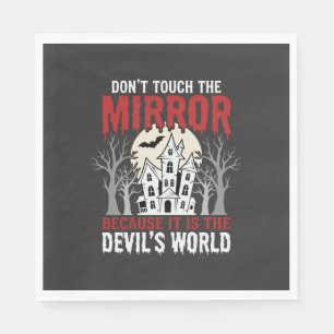 Halloween Spiegel Teufel Welt Grafik Serviette