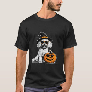 Halloween Spielzeug Pudel Lustiger Hund Sonnenbril T-Shirt