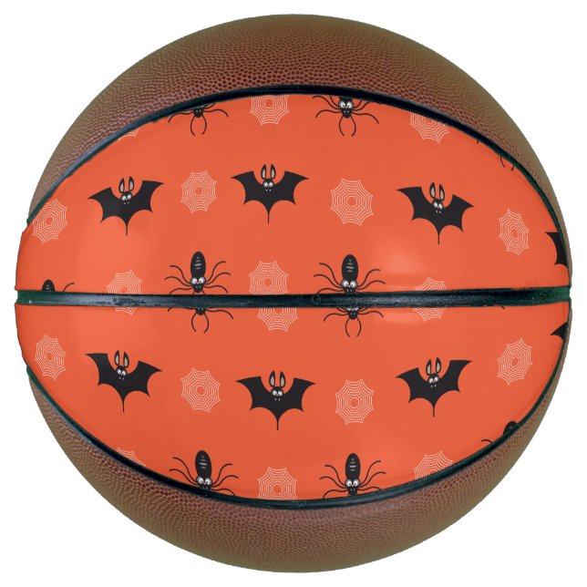 Halloween-Spinne, Fledermaus und Cobweb-Muster Basketball (Vorderseite)
