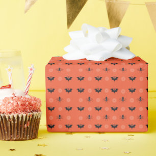 Halloween-Spinne, Fledermaus und Cobweb-Muster Geschenkpapier