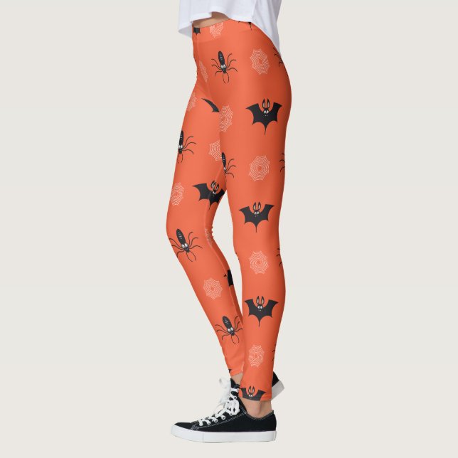 Halloween-Spinne, Fledermaus und Cobweb-Muster Leggings (Links)