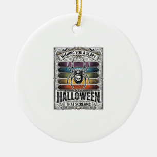 Halloween-Spinne Gruselige Retro-Gravur Regenbogen Keramik Ornament