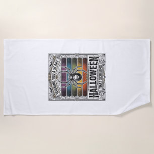 Halloween-Spinne Gruselige Retro-Gravur Regenbogen Strandtuch