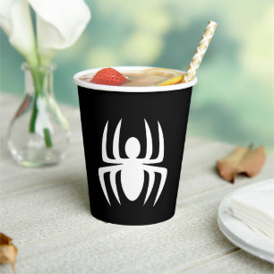 Halloween-Spinne schwarz weiß gruselig Pappbecher