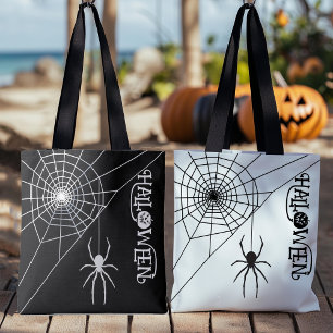 Halloween-Spinne Schwarz-Weiß-Tasche Tasche