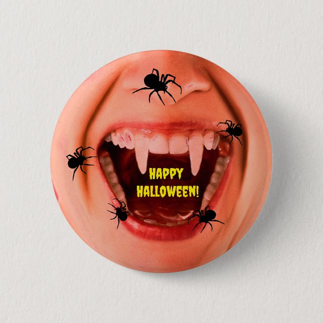 Halloween Spinnen Knopf Button (Vorderseite)