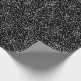 Halloween-Spinnen-Netze auf Schwarzem Geschenkpapier