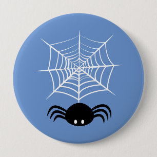 Halloween Spinnennetz Button