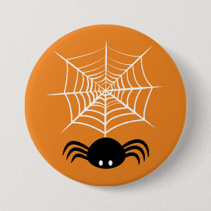 Halloween Spinnennetz Button