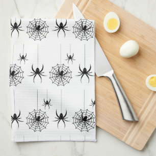 Halloween-Spinnennetz-Muster Gruselige Spinnwebe Geschirrtuch