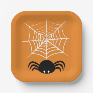 Halloween Spinnennetz Pappteller