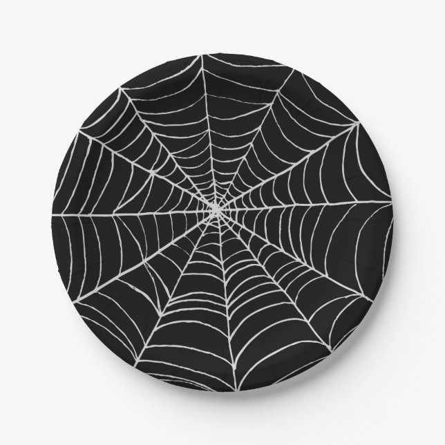 Halloween Spinnennetz Pappteller (Vorderseite)