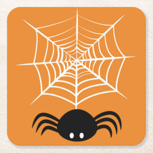 Halloween Spinnennetz Rechteckiger Pappuntersetzer