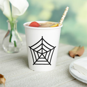 Halloween Spinnennetz, schwarz-weiß, spuke Pappbecher