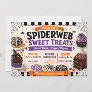 Halloween-Spinnennetz Süße Leckereien Einladung