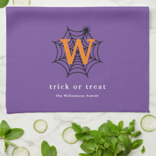 Halloween Spinnennetz Trick-or-Treat-Monogramm Geschirrtuch