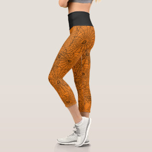 Halloween Spinnennetze Benutzerfarben Capri Leggings