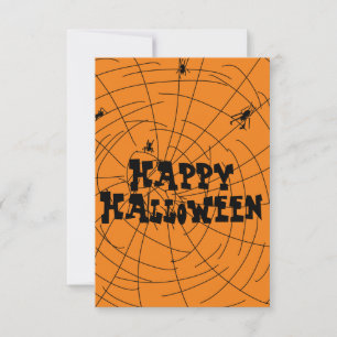 Halloween-Spinnennetze Handgezeichnet Karte