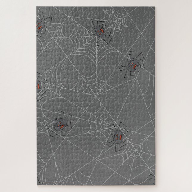 Halloween Spinnennetze und Kürbis (Vertikal)