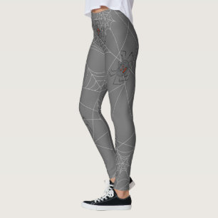 Halloween Spinnennetze und Kürbis Leggings
