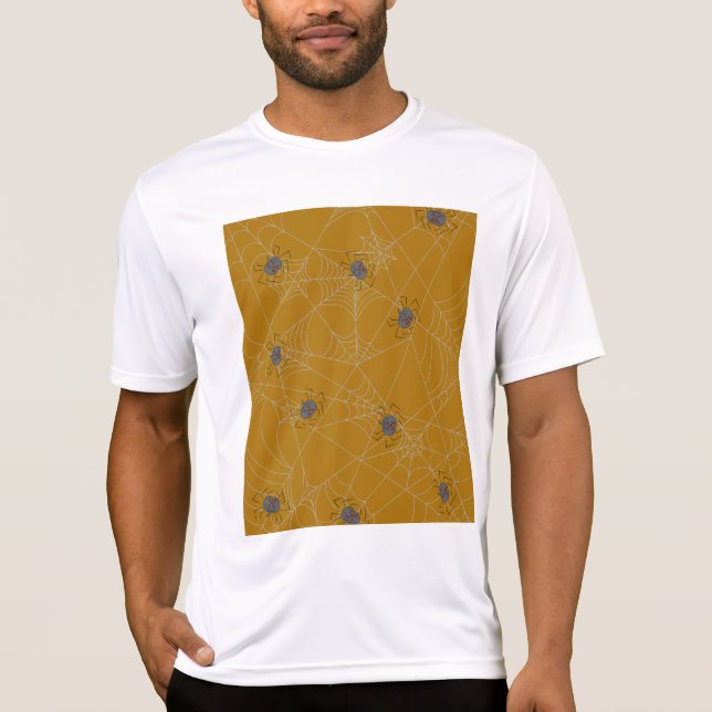 Halloween Spinnennetze und Kürbis T-Shirt (Vorderseite)