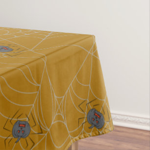Halloween Spinnennetze und Kürbis Tischdecke