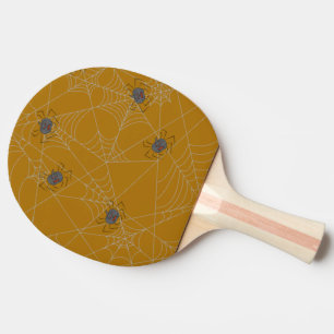 Halloween Spinnennetze und Kürbis Tischtennis Schläger