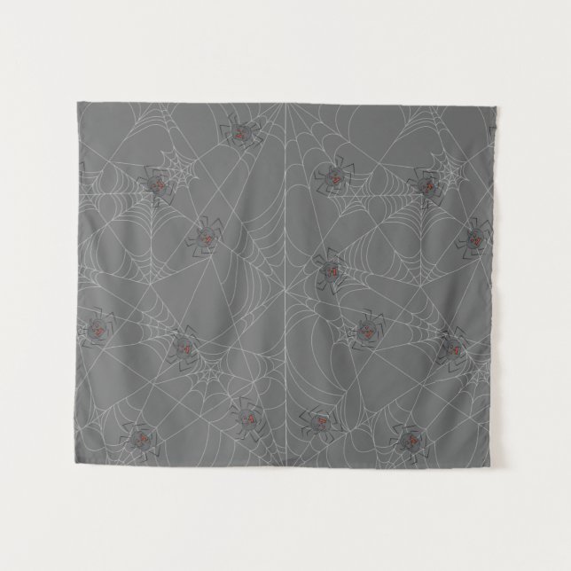 Halloween Spinnennetze und Kürbis Wandteppich (Vorderseite (Horizontal))