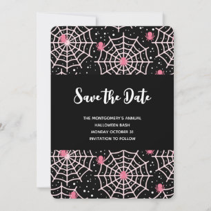 Halloween-Spinnennetze- und Spinnen-Muster Save The Date