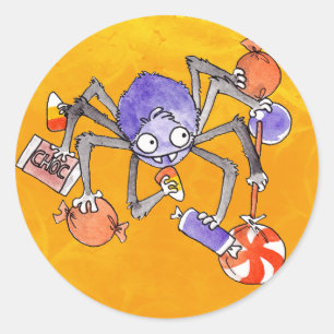 Halloween-Spinnkleber Runder Aufkleber