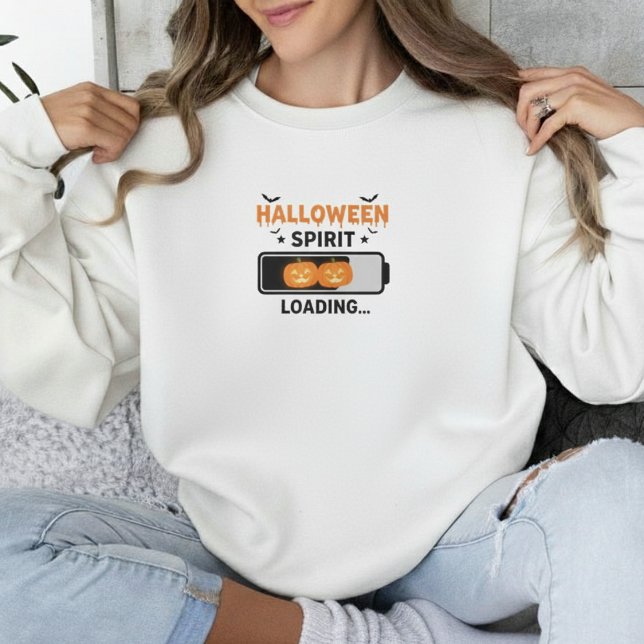 Halloween Spirit Loading Typography Design Sweatshirt (Halloween Spirit Loading Typography Design Sweatshirt
)