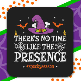 Halloween Spirit Spooky Hexenhut Funny Halloween Quadratischer Aufkleber