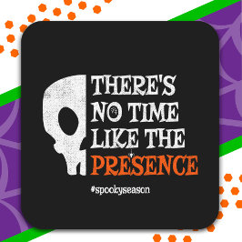 Halloween Spirit Spooky Skull Funny Halloween Quadratischer Aufkleber