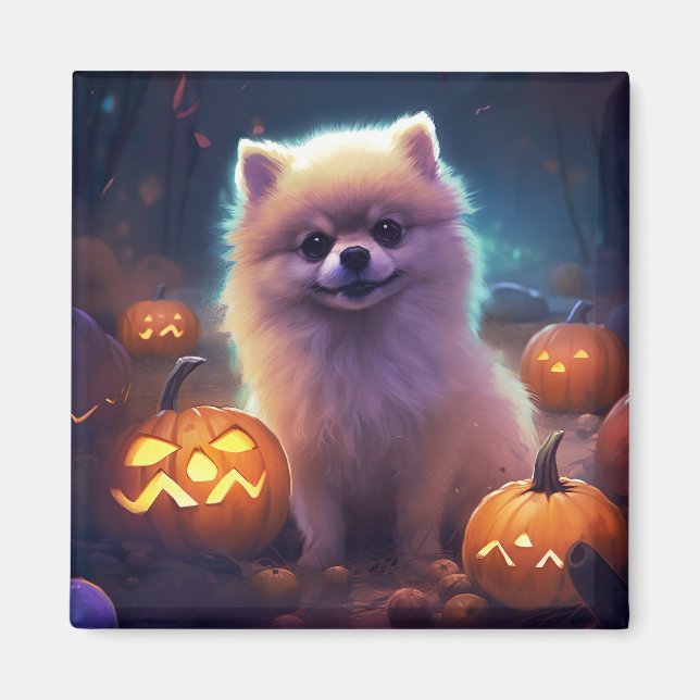Halloween-Spitz mit Pumpkins Beängstigend Magnet (Vorne)
