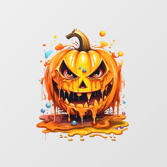Halloween Splash-Kürbis Fensteraufkleber (Blatt)