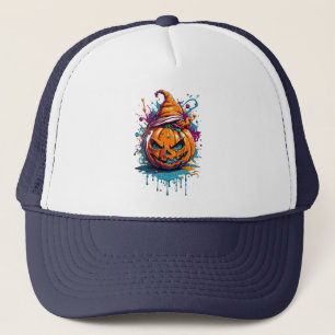 Halloween Splash-Kürbis Truckerkappe