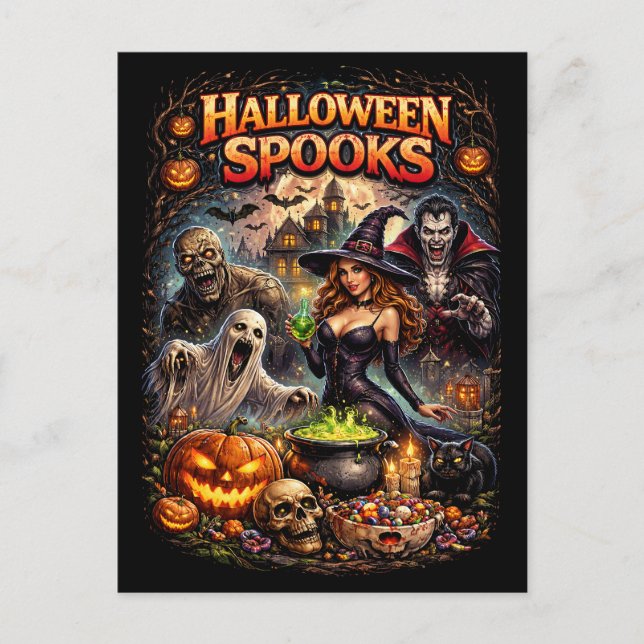 Halloween Spooks Postkarte (Vorderseite)